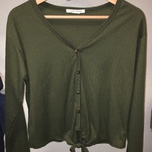 V- neck knotted blouse